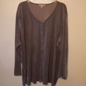 Woman Within gray velour top size 3X